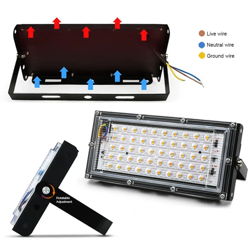 LED Flood Light 50W Outdoor Lighting 220V 240V Waterproof IP65 Reflector Projecteur LED Exterieur Focus Spotlight