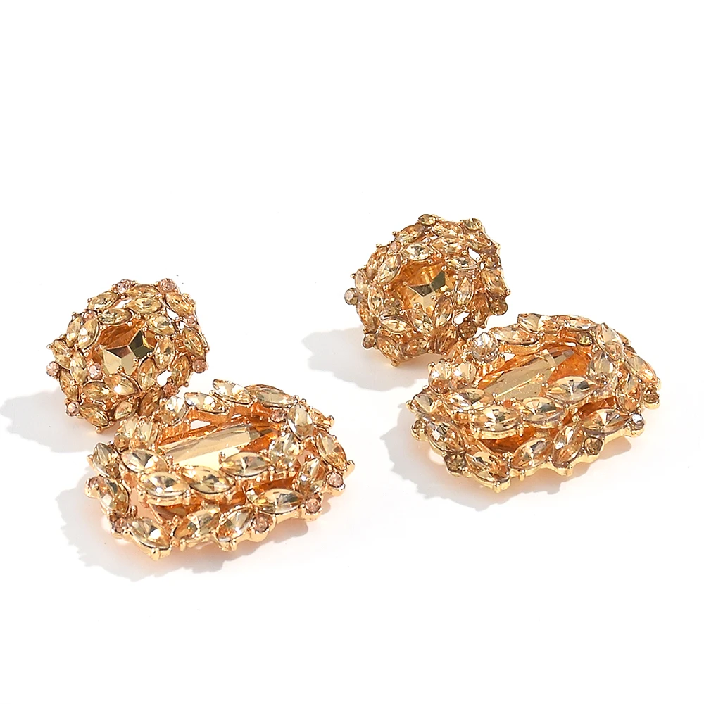New Design Colorful Crystal Earrings High-quality Fashion Rhinestone Jewelry Accessories For Women crystal earrings