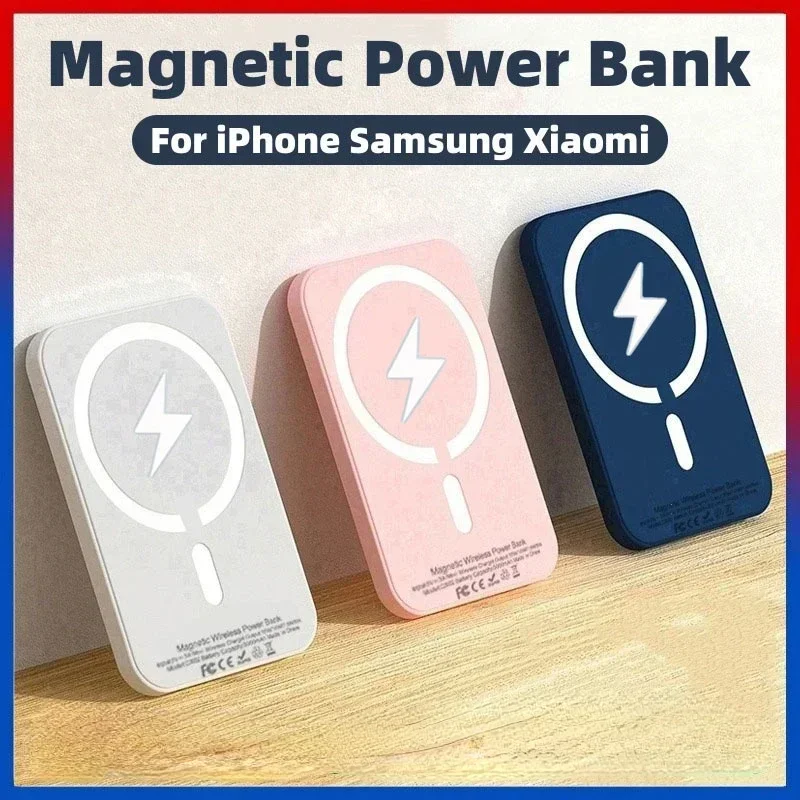 New 50000mAh Magnetic Wireless Power Bank for iPhone 12 13 14 15 Pro Max Portable Charger External Auxiliary Battery Pack 2
