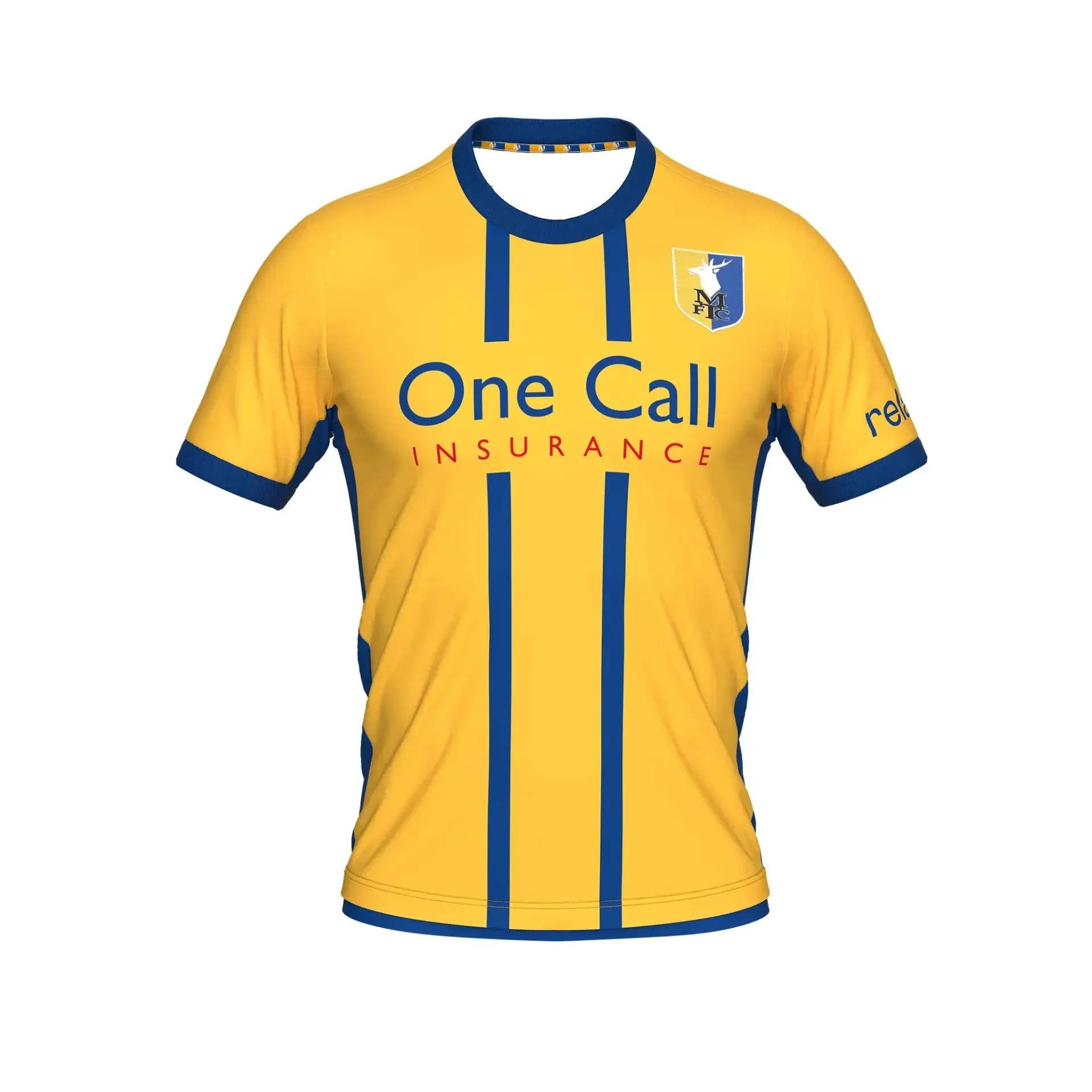 25-26 Mansfield Town Home and Away Footbool Jersey T-shirt 3D Printed Comfortbale T-shirt Same for Adults and Children