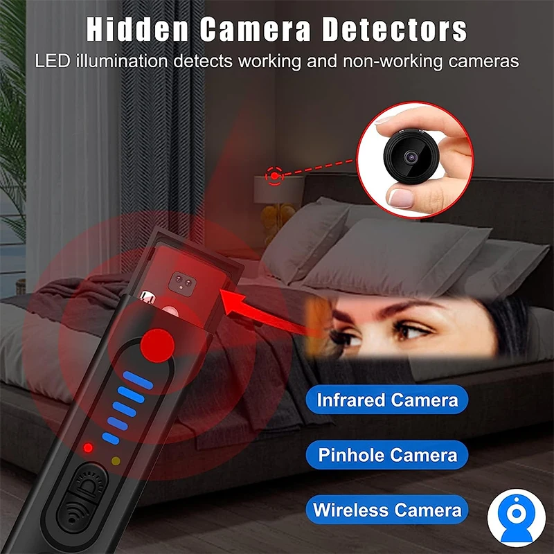 Anti-Spy Wireless RF Signal Detector Bug GSM GPS WiFi Tracker Camera Bug Professional Signal Detector Anti-Spy Infrared Scanner