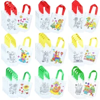 5pcs Children Handmade Graffiti Bag Handmade DIY Puzzle Toys Environment Protection Kids Painting Handbag Drawing Toys TMZ 1