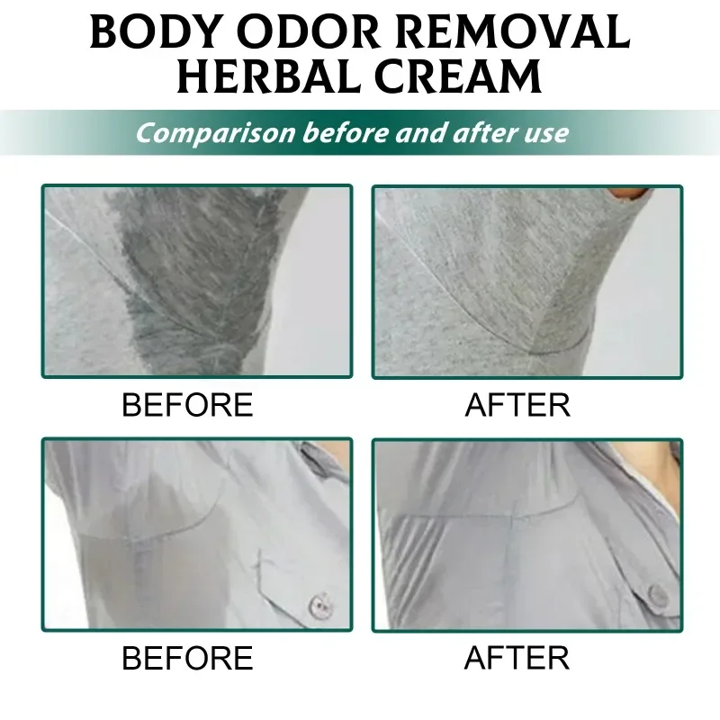 Body Odor Underarm Sweat clean Deodor Cream for Man Woman Removes Armpit Odor and Sweaty refreshing Lasting Aroma Deodorant 20g