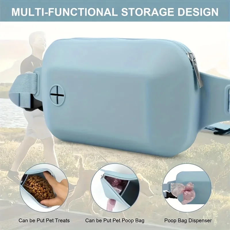 Silicone Dog Treat Pouch Carabiner Kids Round Zipper Closure Pouch Earphone Storage Bag Pocket Size Dog Cat Snack 1PC
