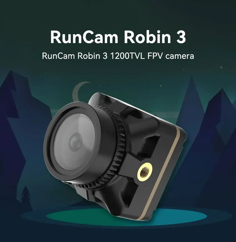 RunCam Robin 3 Câmera FPV 1200TVL 5-23V Ultra Leve 5.3g para Drone