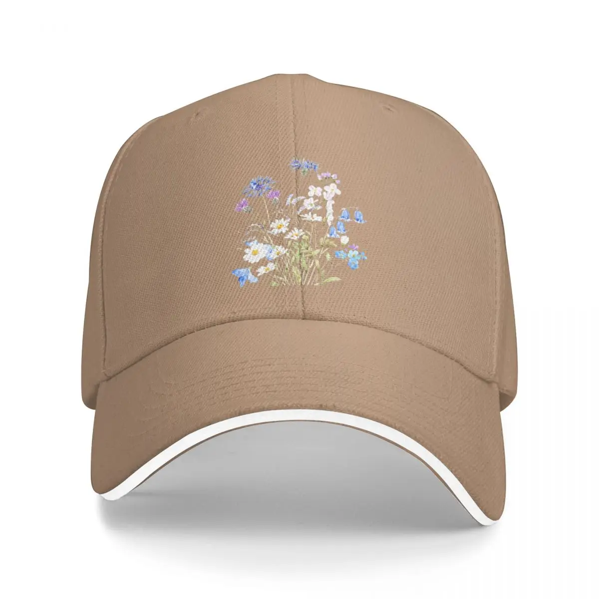 

blue white and purple wildflower 2020 Bucket Hat Baseball Cap new in warm winter Winter cap man women Hat ladies Men's