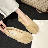 Casual Women's Shoes Bow-Knot Female Footwear Slip-on Round Toe Autumn Loafers Fur Butterfly Winter Dress Slip On Fall Moccasin 1