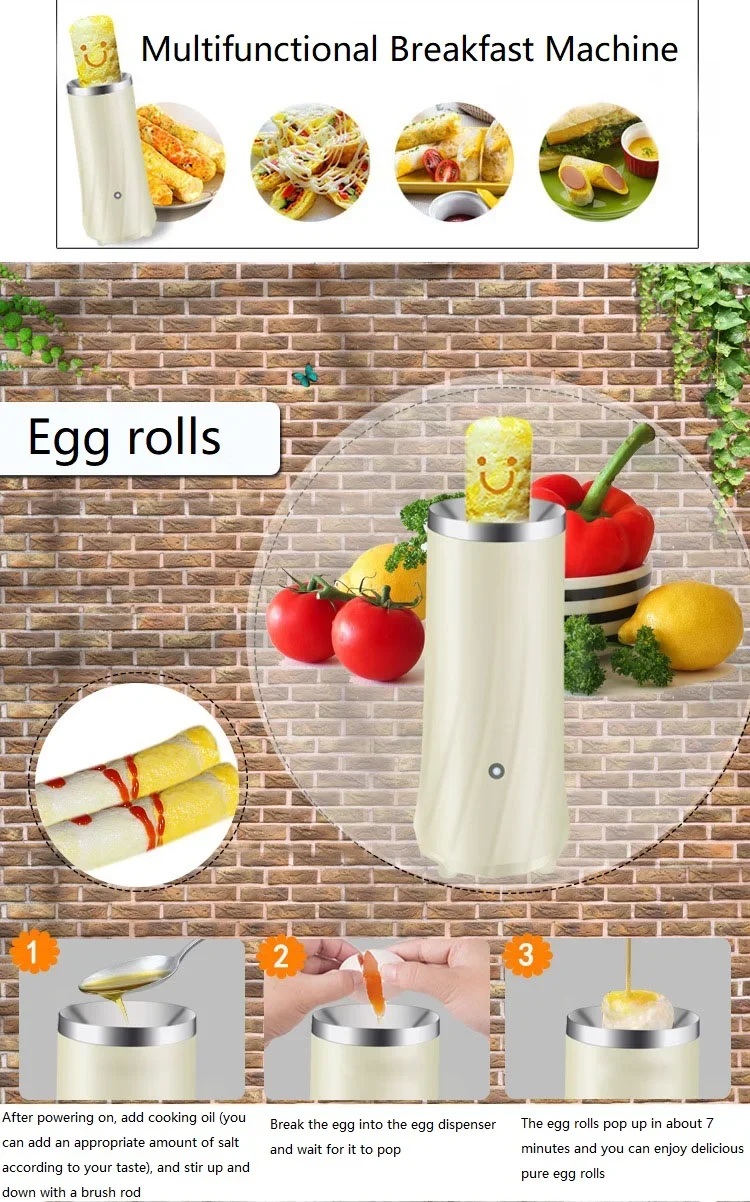 Description Picture 3 of itemAutomatic Eggs Roll Maker mini electric Egg Boiler cup omelette breakfast machine cooking tools Eggmaster Sausage Burrito
