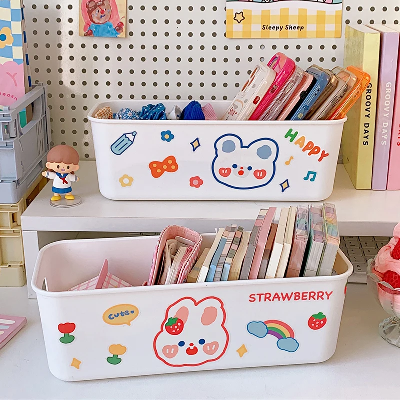 Grafted Eyelash Phone Case Storage Box Multi functional Cosmetics Organizer Big Capacity Holder Basket Desktop Shelf Stationery 3