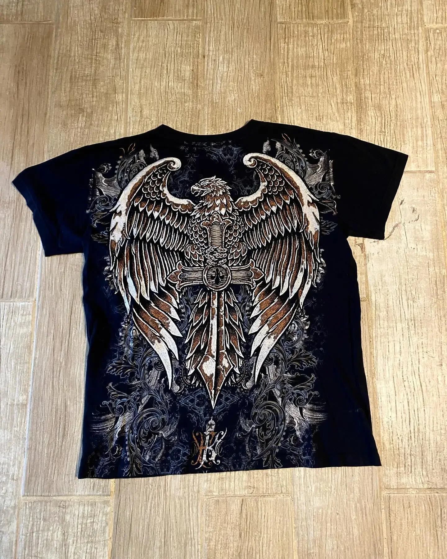 Y2K Affliction T shirt New Hip Hop Vintage Round Neck