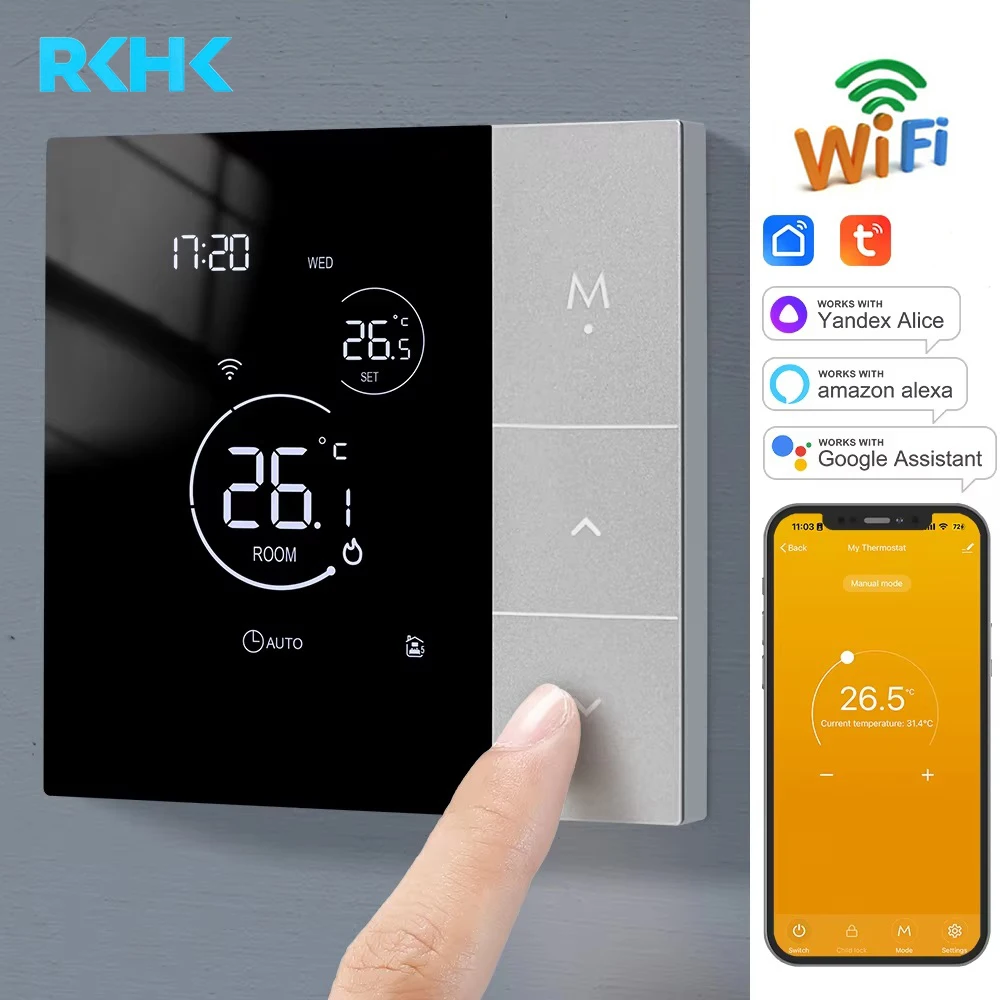 WiFi Thermostat Tuya Smart Home Thermoregulator สําหรับหม้อไอน้ํา/ไฟฟ้า/Underfloor อุณหภูมิความร้อน Controller Alice Alexa Google 1