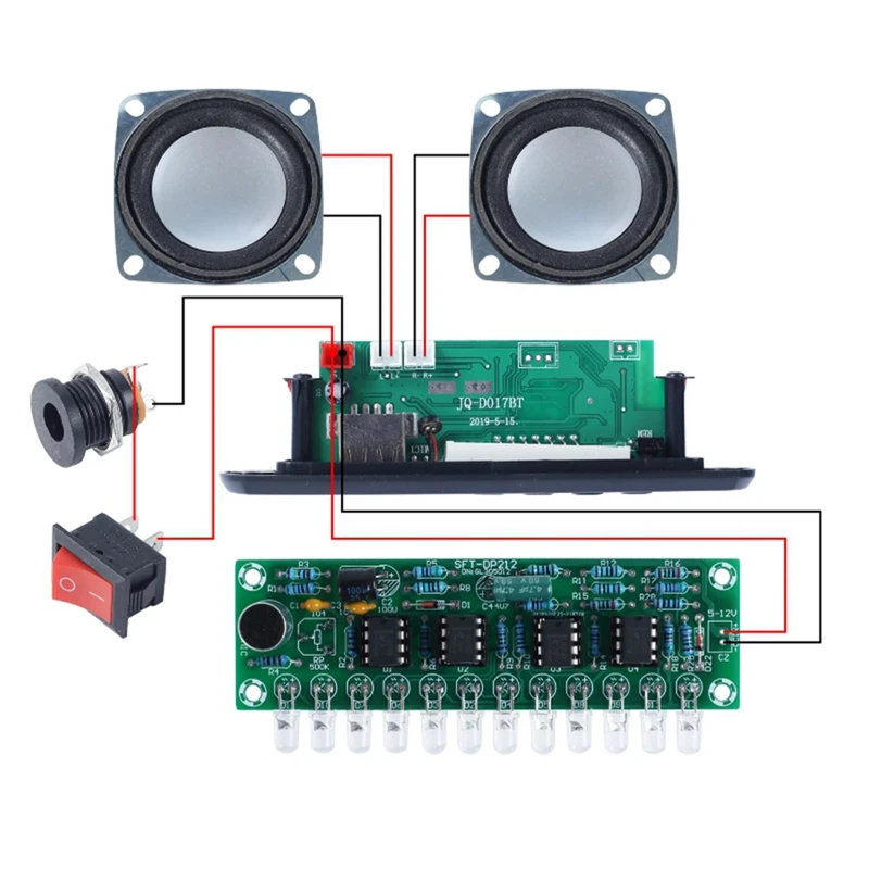 DIY 블루투스 스피커 키트, LED FM 라디오, USB 미니 홈 사운드 앰프, 디지털 디스플레이, 납땜 프로젝트, 투명, 내구성