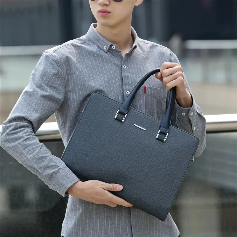 

Briefcase For Men PVC Executive Handbag Office Shoulder Business Tote Commuting 14 Inch Laptop Messenger Crossbody Side Bag