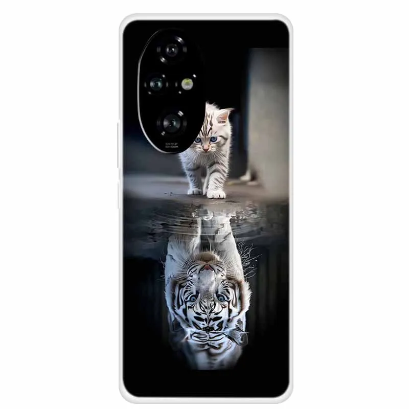Clear Soft Silicone TPU Phone Back Cover with Animal Pattern Design