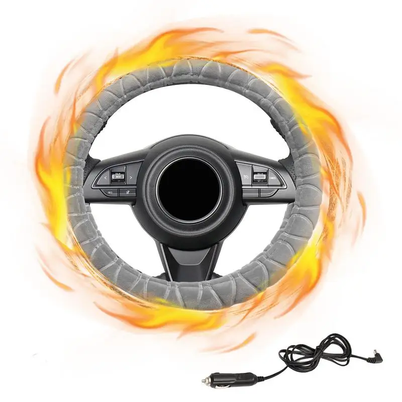 

12V Heated Steering Wheel Cover Upgrade Your Car Interior With Soft Plush And Warm Hands Smooth Breathable For Cars SUVs Trucks