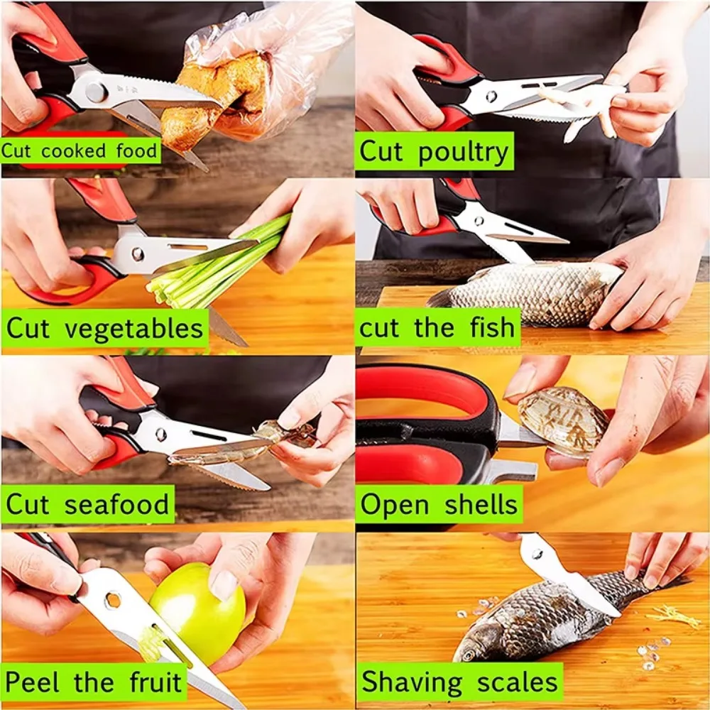 Kitchen Shears Heavy Duty Kitchen Scissors with Holder for Meat/Vegetables/BBQ/HerbsKitchen Accessories Cooking Tools - 6