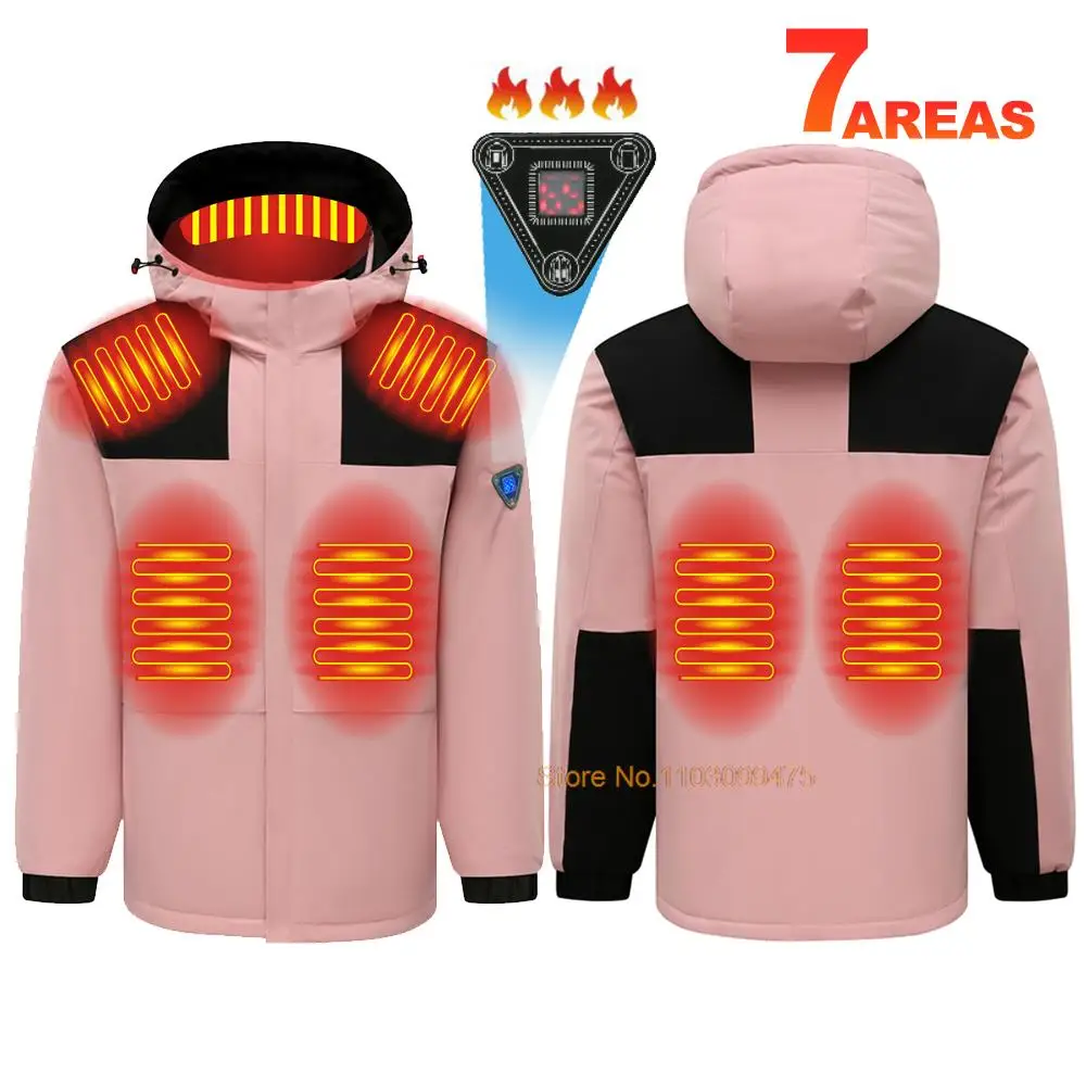 

Мужская и женская куртка с подогревом 7 зон с USB-зарядкой и длинным рукавом