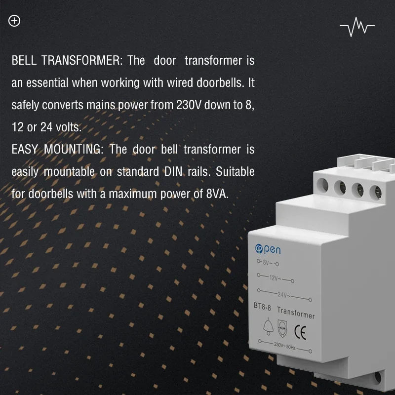 BT8 8 doorbell transformer rated voltage CE certification rail type doorbell protector Compatible with Ring Bell Bell Smart Power transformer