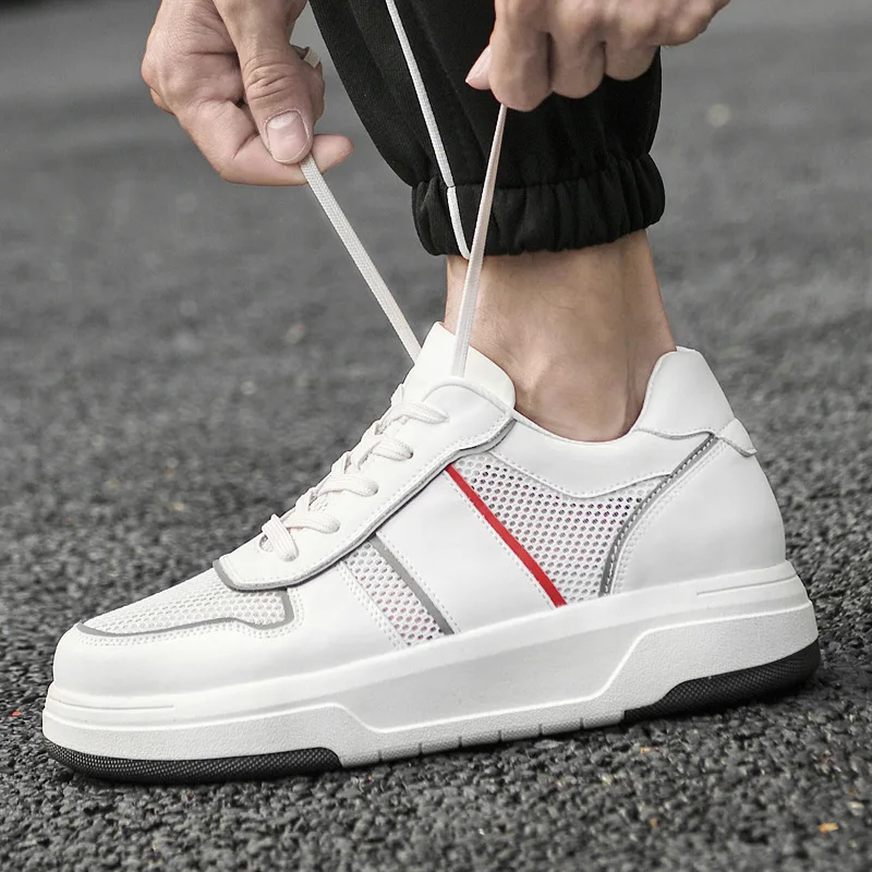 Men Sneakers Men's Casual Elevator Shoes Height Increasing Shoes for Man Insoles 6CM Hidden Heels Sports Inner Heightening Shoes