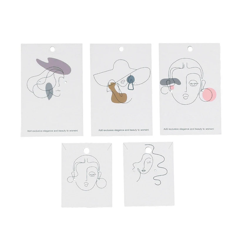 

Fashion 100Pcs/Lot Elegant Women Pattern Earring Display Card Necklace Jewelry Packing Paper Card Tag Holders (Mixed)