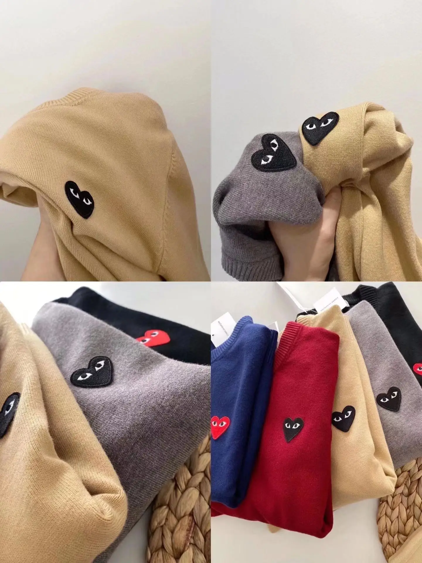 Love wool knitted sweater women's cardigan long sleeved men's couple parent-child outfit Chuan Jiu same style Baoling jacket