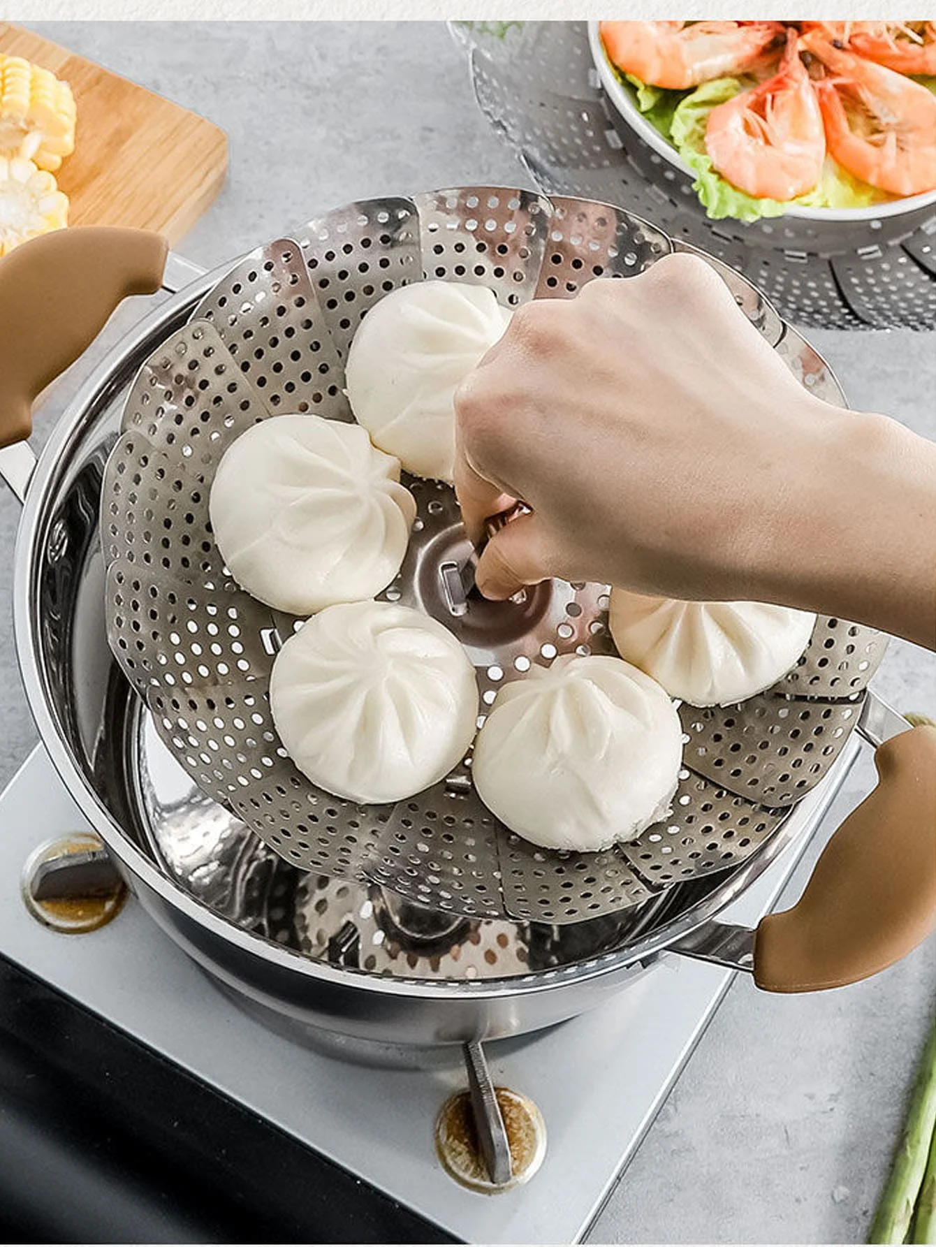 Stainless steel household steamer