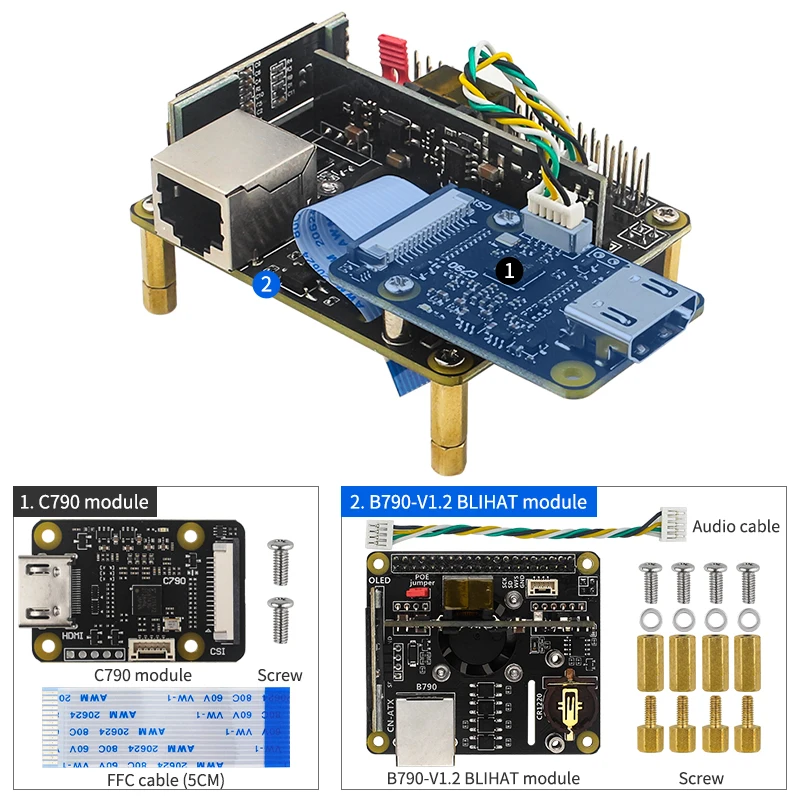 BLIKVM ÷  ÷ V3,   4  KVM ý, KVM  IP HDMI ȣȯ CSI LED ÷, RTC PoE