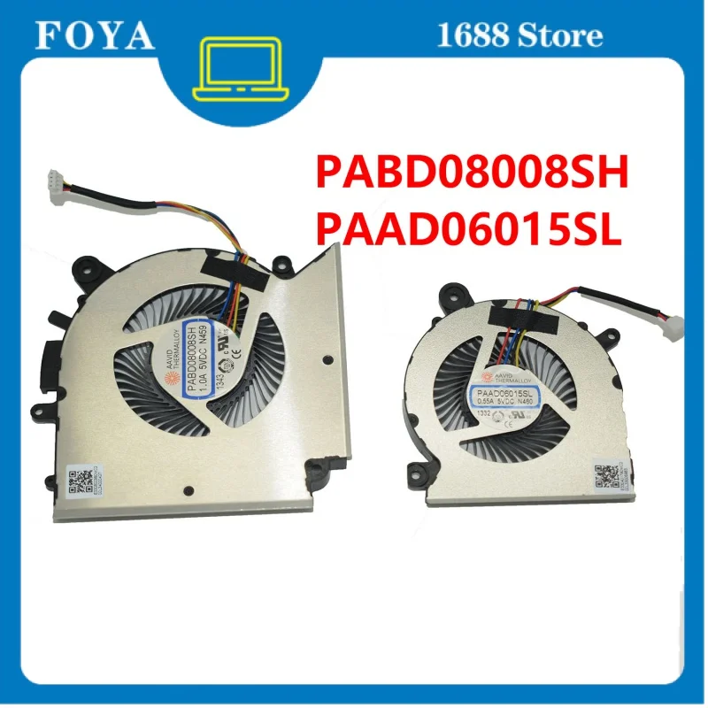 

PABD08008SH PAAD06015SL N459 N460 новый для MSI GF66 GL66 GS-1581 ЦПУ с ЦПУ в вентиляторе DC5V 0.55A 1.0A