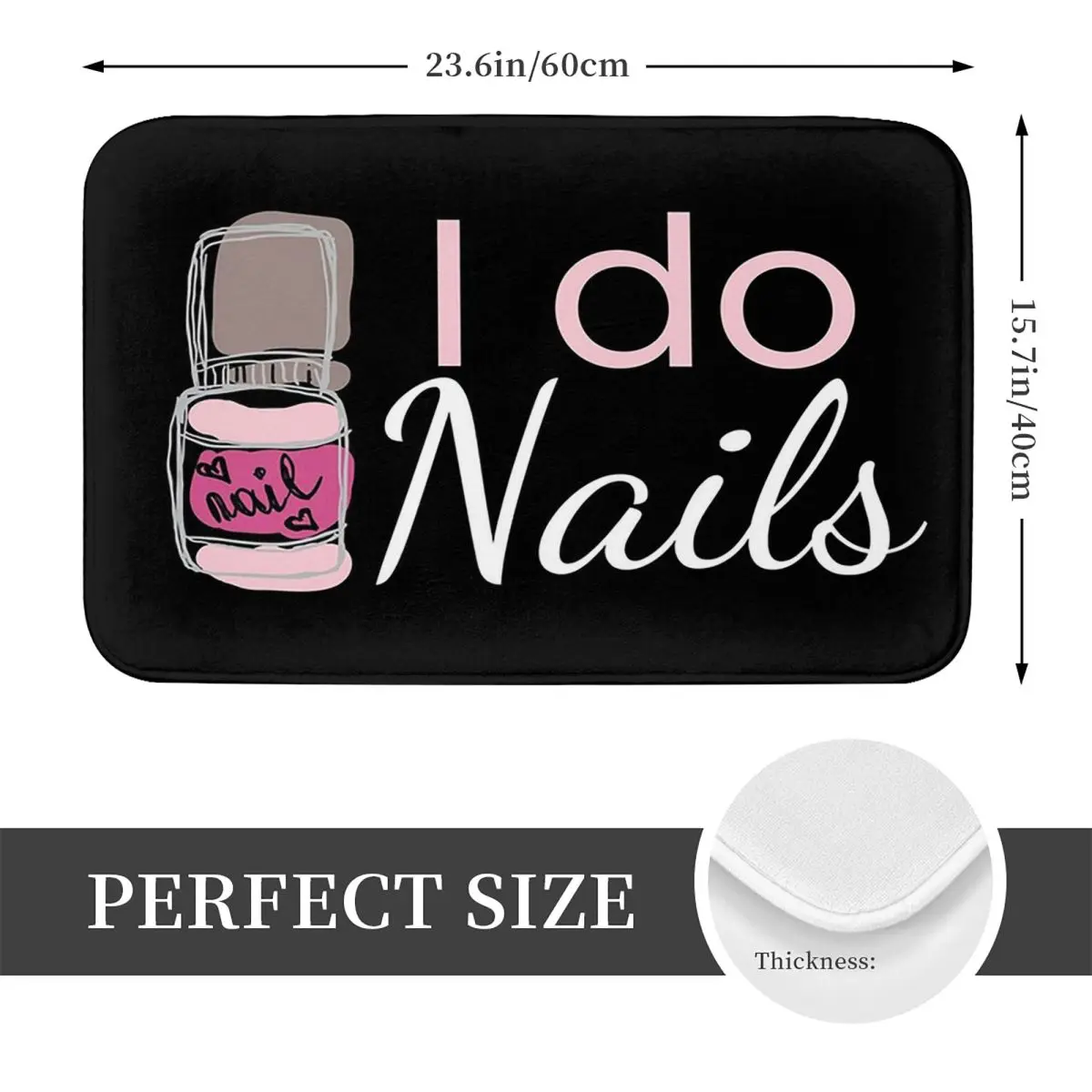 I Do Nails Fingernail Manicure Studio Non-slip Doormat Floor Mat Sand Scraping Carpet Rug for Kitchen Entrance Home Footpad Mats 2