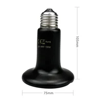 Ceramic Emitter Heat Lamp Bulb Pet Heating Light Bulb Infrared Black for Ceramic Heate Reptile Animals Heater Brooder Chocadeira 2