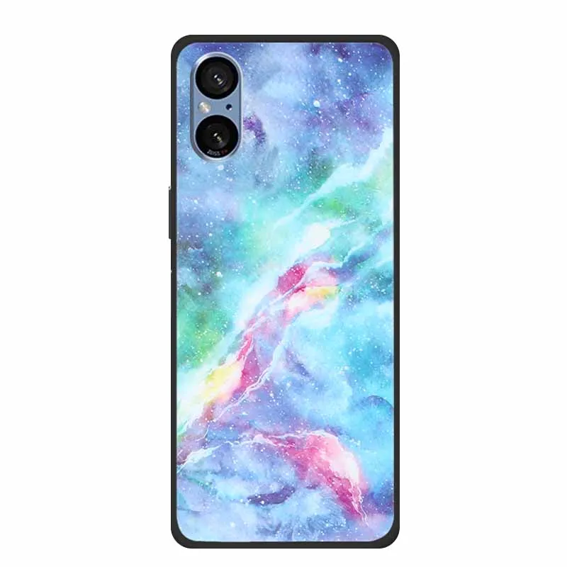 Elegant Marble Shockproof Soft Silicone TPU Back Cover for Sony Xperia 5V - Premium Phone Protection Case