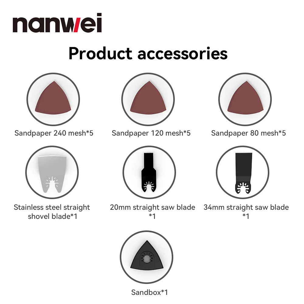 Nanwei Cordless Multifunctional shovel Electric Trimming Machine 12V Cut Machine with Angle Grinder Universal Woodworking Tool 5