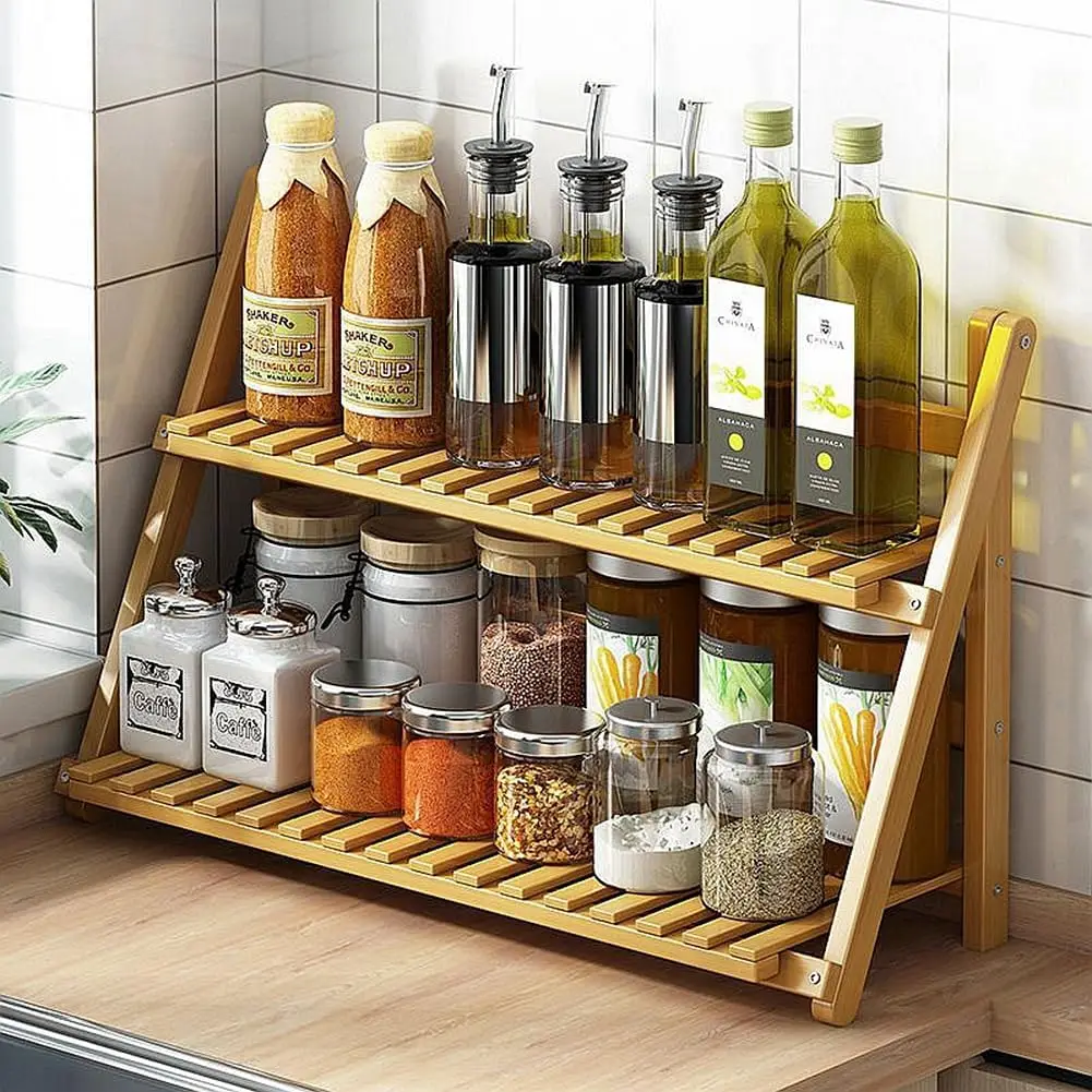 Kitchen Storage Rack Household Countertop Seasoning Rack 2-layer Multi ...