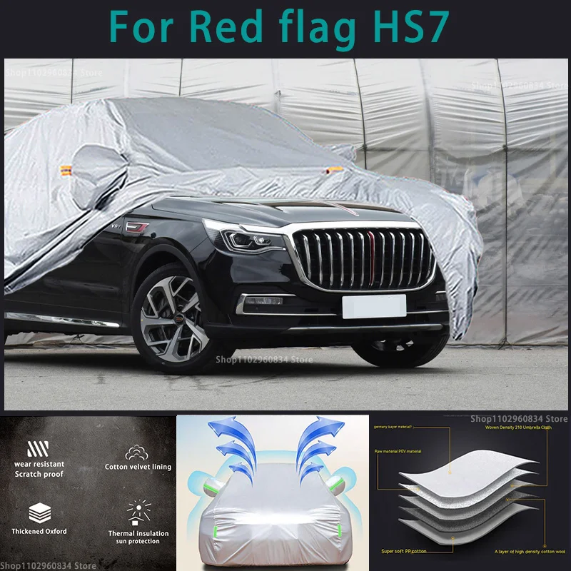 Per Red Flag Hs7 210T Full Car Covers Outdoor Sun Protezione Uv Polvere Neve Protettiva Anti Grandine E Tempesta Copertura Protettiva Automatica