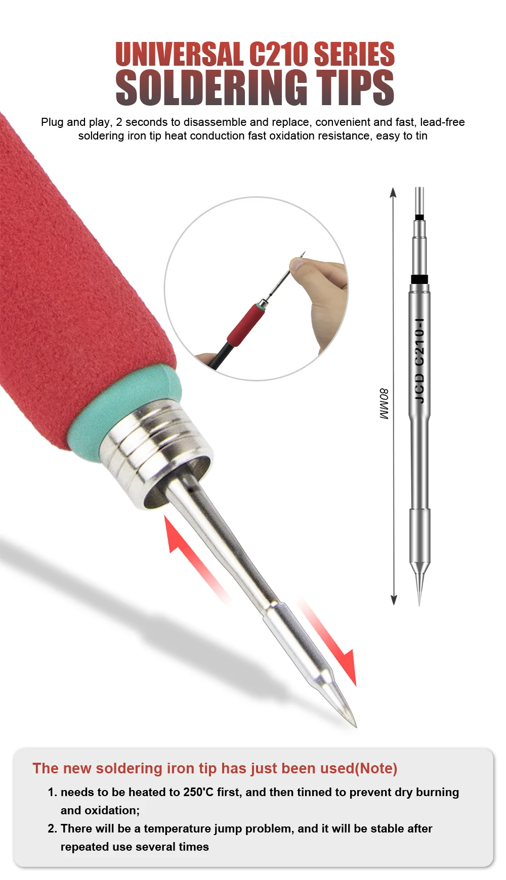 Soldering Iron Staion Repaid Heating Solder Iron Handle HD Display 2s Melting Ti
