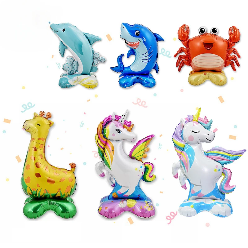 4D Standing Foil Inflatable Rocket Balloons Rocket Balloon Kids Outer Space Theme Birthday Party Decoration Boys Inflatable Toys