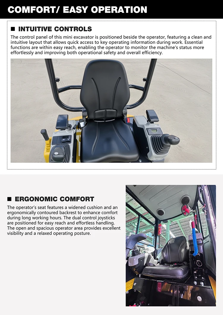 OKW25U Kompaktbagger 24Kpa Bodendruck 2650mm Max. Grabtiefe für Wohngebiete - Anpassbar – Detail 5