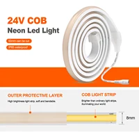 12V 24V 320Leds/M COB Neon Strip Waterproof 3000K 4000K 6000K Home Decor High Brighter Flexible Ribbon Rope LED Light 0.5M-20M - Image 4