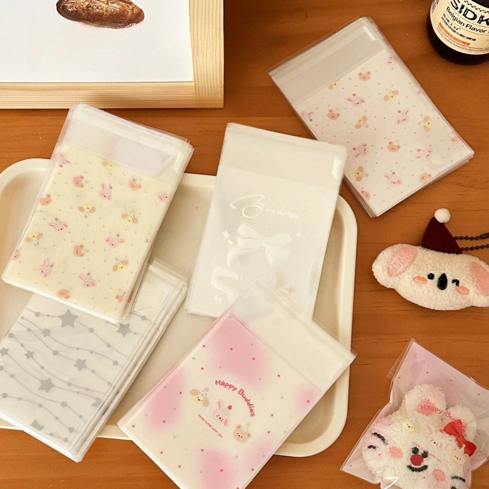 50pcs/Set Ins Style Cute Pet Self-Adhesive Bag Girl Mini Photocard Cover Candy Packaging Bag Small Gift Ornament Packing Bag 5
