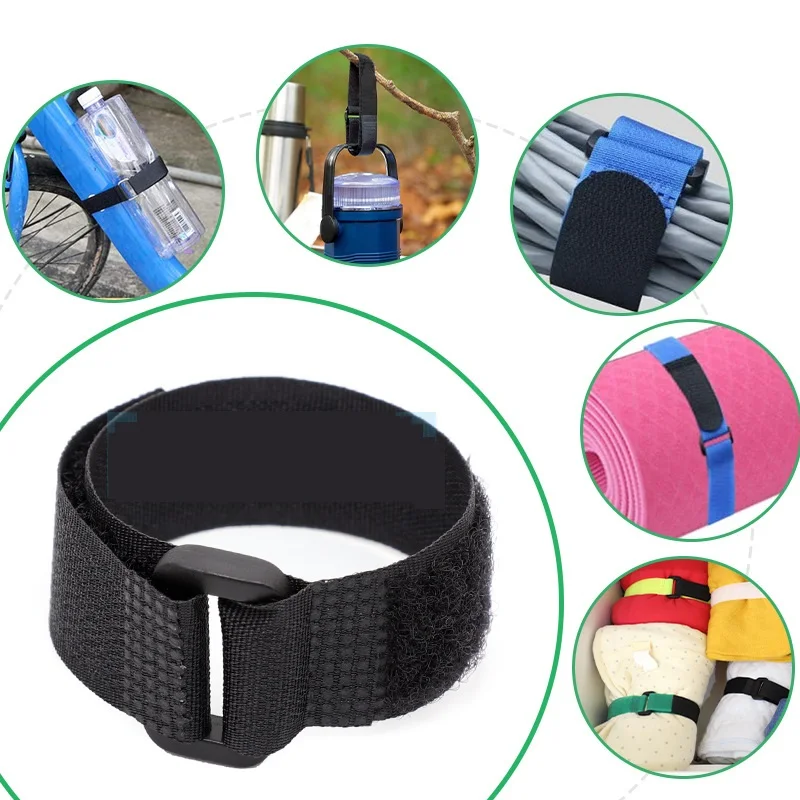 5PCS 2*50cm Reusable Fastening Bike Tie Nylon Hook & Loop Durable Multil Purpose Self-adhesive Strap Cable Ties