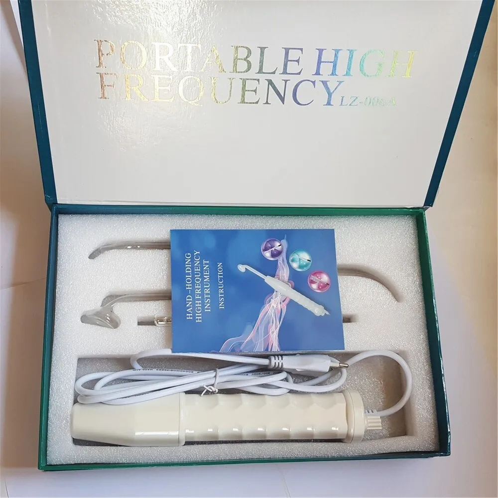 Portable High Frequency Device Face Massager Beauty SPA Skin Tightening Face Lifting Electrode Wand Facial Machine Acne Remover