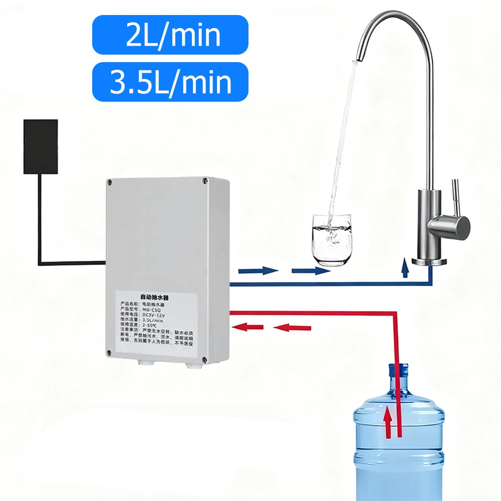 Pompe à eau électrique pour robinet 12V 2L/min 3.5L/min, pompe d'aspiration automatique pour camping-car, bateau, caravane, pompe à eau électrique pour cuisine 1