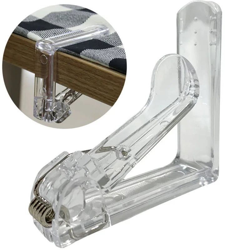 Lot De 4 Pinces à Nappes à Ressort - Blanc, Plastique, Pour Fixer La Nappe