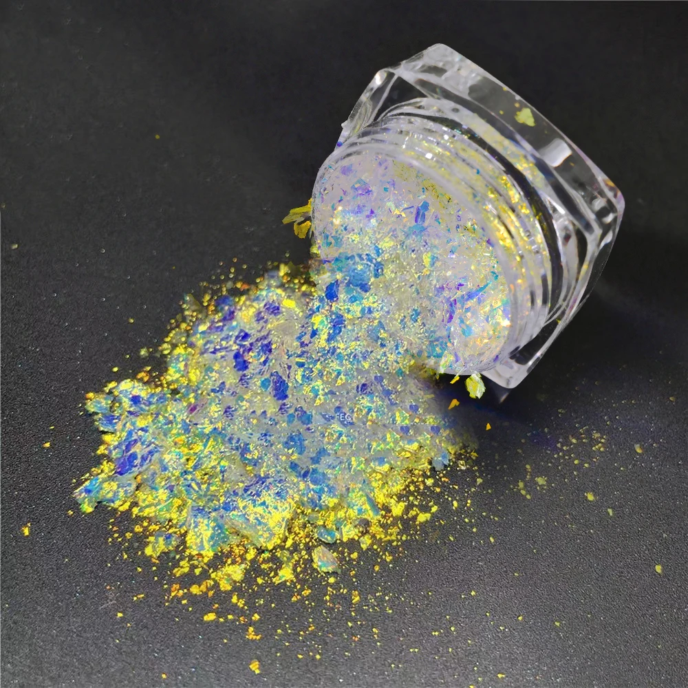 1Jar 카멜레온 오팔 네일 아트 플레이크 오로라 카멜레온 Colorshift 인어 네일 스팽글 Untra-Thin 카멜레온 네일 글리터 스팽글