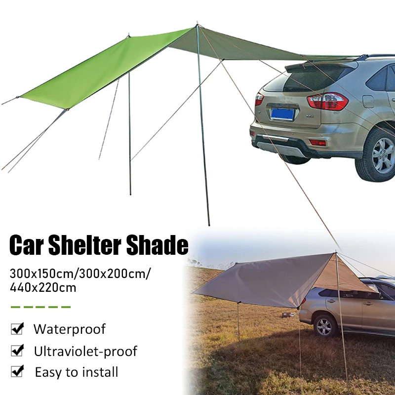 

210D Car Side Awning Rooftop Tent Waterproof Folding Side Tent Oxford Rear Tent SUV Outdoor Sunshade Tent Accessories