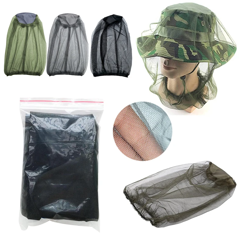 Mosquito Head Net Outdoor Fishing Anti Mosquito Insect Garden Beekeeping Camping Bug Mesh Face Protector Hats Fishing Nets