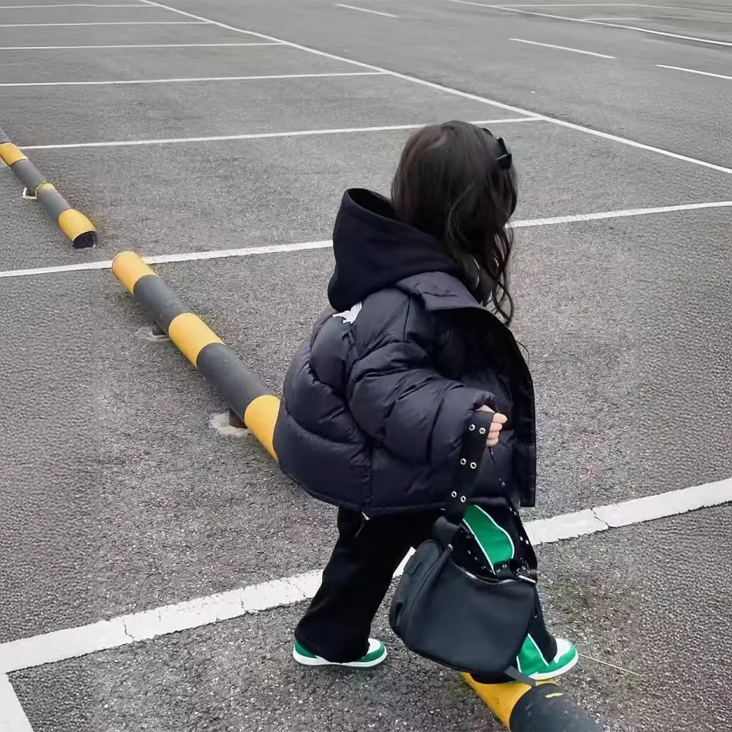 Children's stand-up collared cotton-padded jacket solid color coat for 2 to 10 years old boys girls