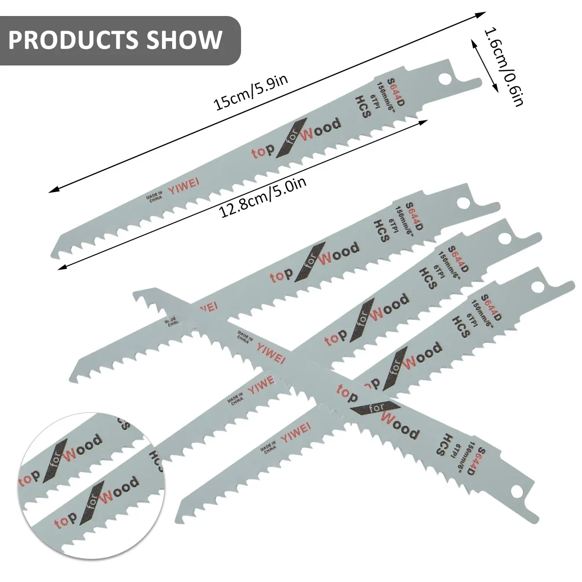 5Pcs Jig Saw Blade Set HCS High Carbon Steel Assorted Blades Fast Cut Down Jig Saw Knife for Wood Plastic Metal Cutting jig saw blades