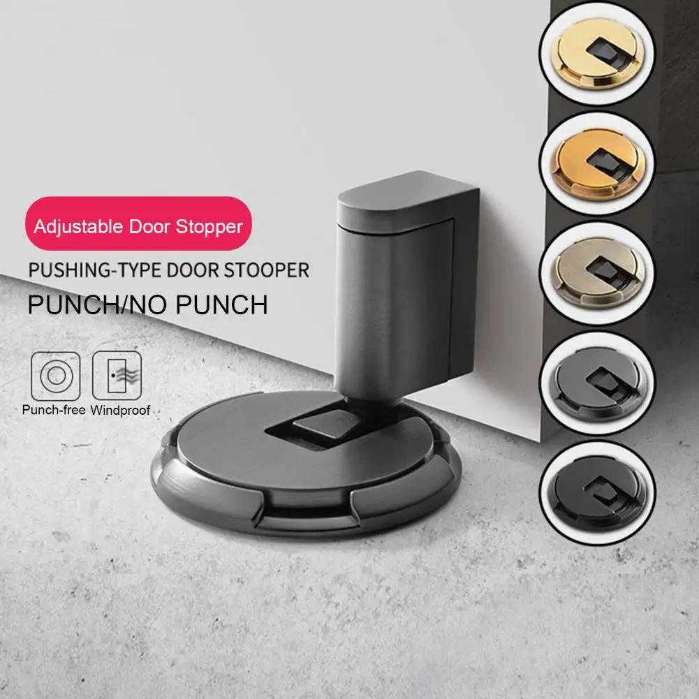 Magnetic Door Stopper No Drilling Silent Floor Door Stop Screws Adhesive Adjustable Mechanical magnetic door stopper