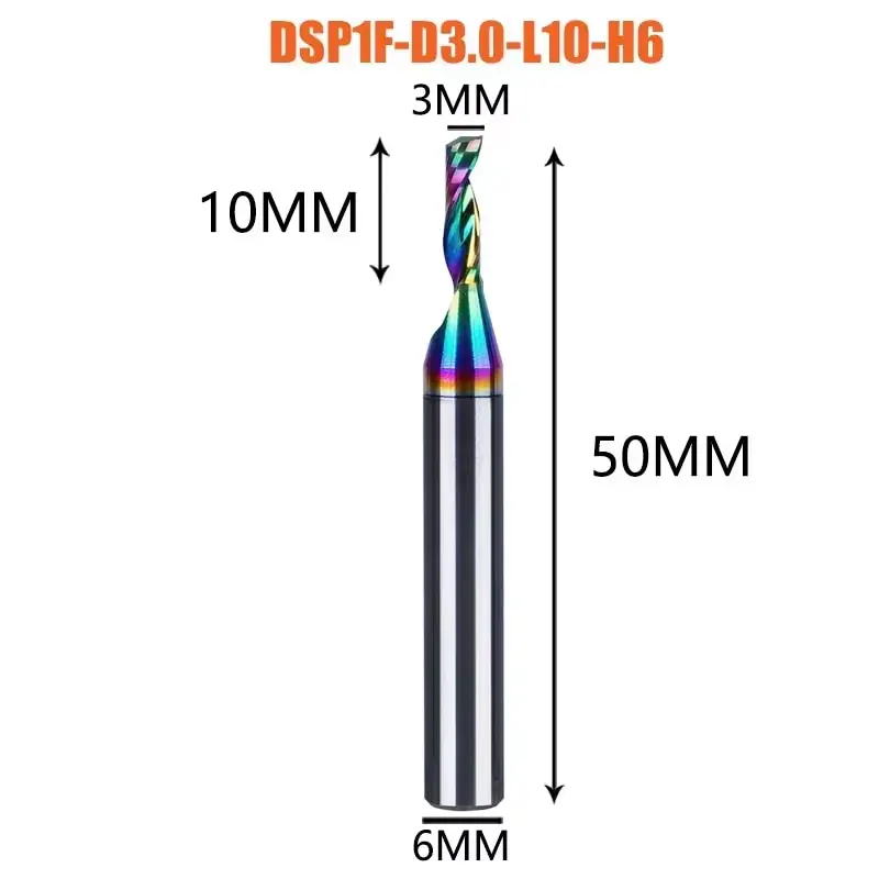 1pc AAAAA Single Flute Carbide Spiral End Mill 3.175,4,5,6mm Aluminum Milling Cutter Engraving Woodworking Acrylic DLC Coating image 26